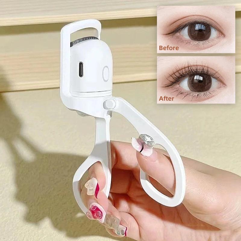 Eyelash Curler Portable Electric Heated Comb Eye Lash Long Lasting Eyelashes Curls Thermal Eyelash Curler Makeup Tools Heated Eyelash Curlers,Rechargeable Electric Eyelash Curler,Handheld Eyelash Heat - Bellarevive.Store