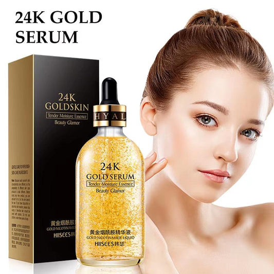 24K Gold Facial Serum - Pore Minimizing & Moisturizing Essence with Nicotinamide - Bellarevive.Store