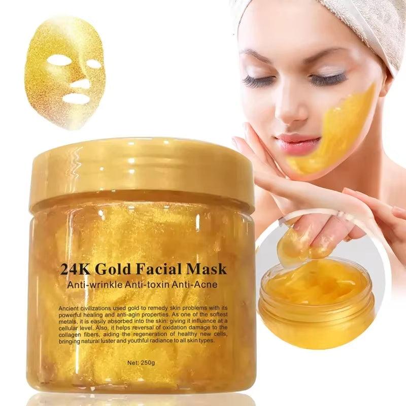 Golden Collagen Sleep Mask - 250g Repairing & Moisturizing Cream for Pore Minimization - Bellarevive.Store