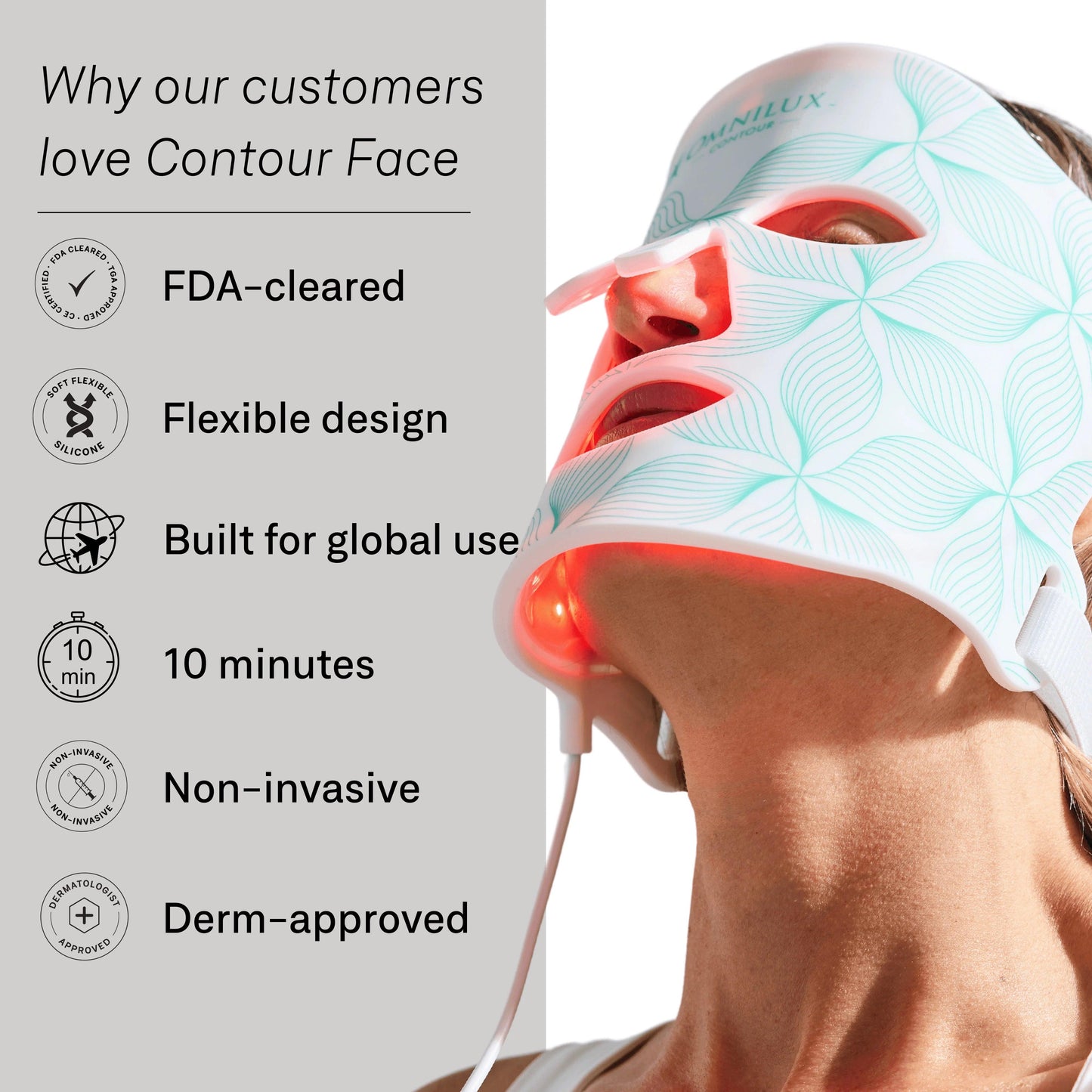 Omnilux Contour Face - LED Light Therapy Mask for Anti-Aging and Skin Rejuvenation - Bellarevive.Store