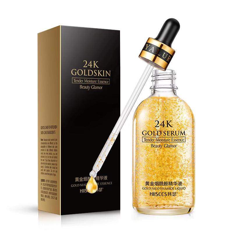 24K Gold Facial Serum - Pore Minimizing & Moisturizing Essence with Nicotinamide - Bellarevive.Store