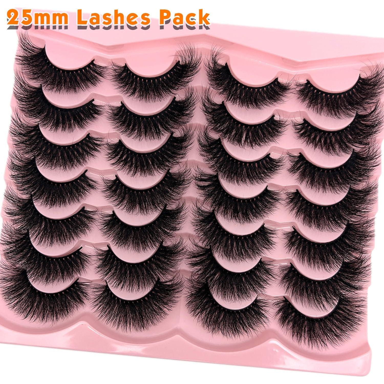 Fluffy Lashes Mink Wispy Cat Eye Faux Mink Eye Lashes Pack Soft Fake Strip Lashes 18Mm Long Volume False Eyelashes Natural Look - Bellarevive.Store