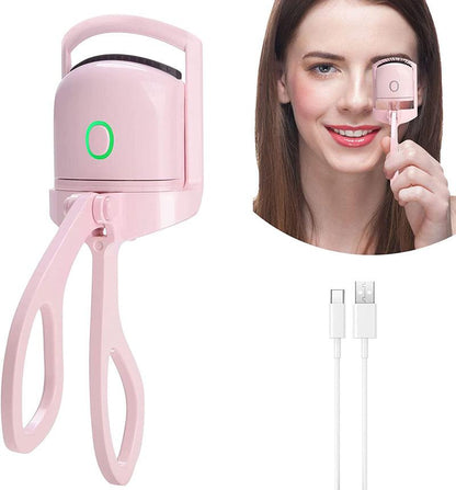 Eyelash Curler Portable Electric Heated Comb Eye Lash Long Lasting Eyelashes Curls Thermal Eyelash Curler Makeup Tools Heated Eyelash Curlers,Rechargeable Electric Eyelash Curler,Handheld Eyelash Heat - Bellarevive.Store