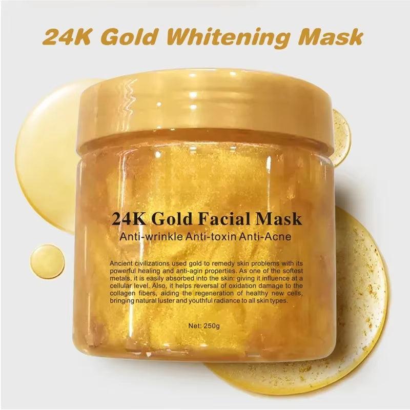 Golden Collagen Sleep Mask - 250g Repairing & Moisturizing Cream for Pore Minimization - Bellarevive.Store