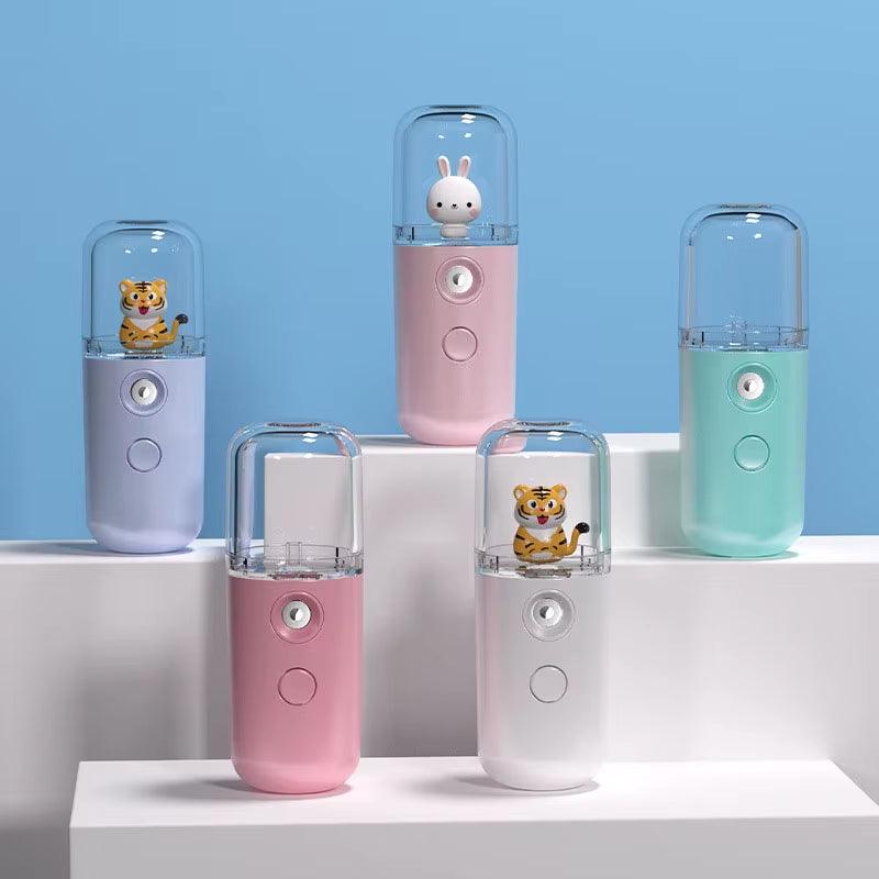 Face Mister Mini Handy Rechargeable Cute Rabbit Design Face Humidifier Facial Sprayer Moisturizing for Face, Daily Makeup, Skin - Bellarevive.Store