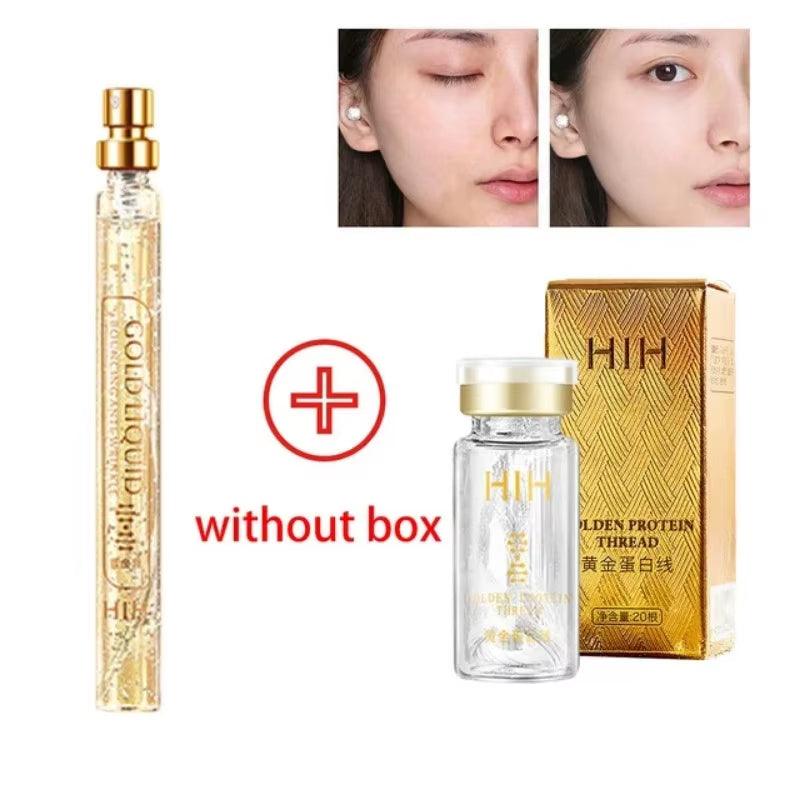 Anti Aging Hyaluronic Acid 24K Gold Active Collagen Facial Essence Protein Thread Serum Skin Care for Face Firming Moisturizing - Bellarevive.Store