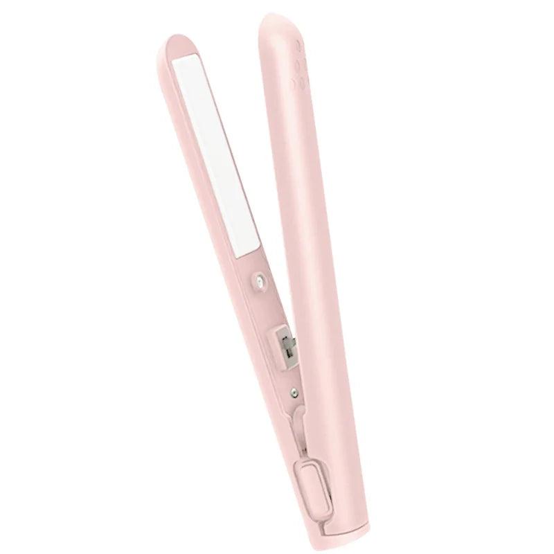 Hair Straightener USB Cordless Portable Hair Styling Iron Ceramic Hair Curler - Bellarevive.Store