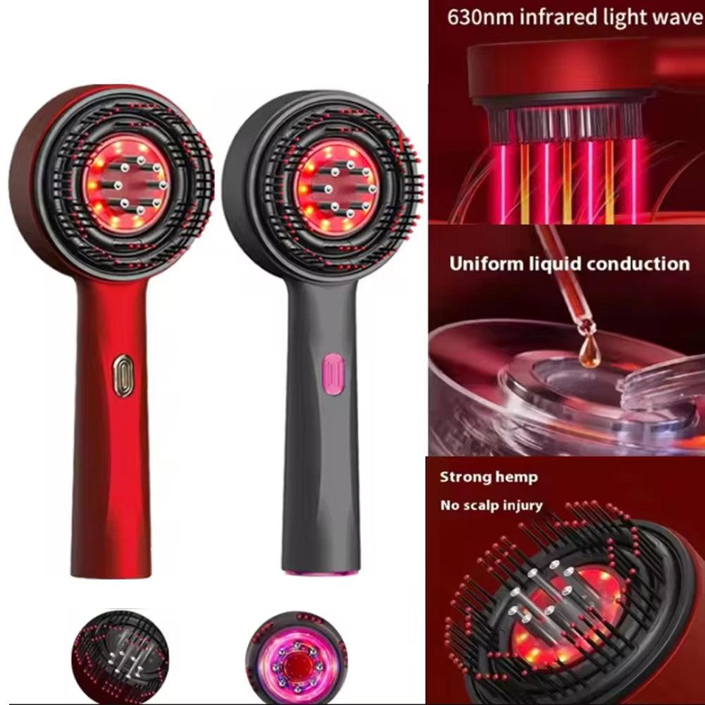 Electric Scalp Massager with Red Light Therapy - 3 Modes Hair Growth Comb with Vibration & Oil Applicator - Bellarevive.Store