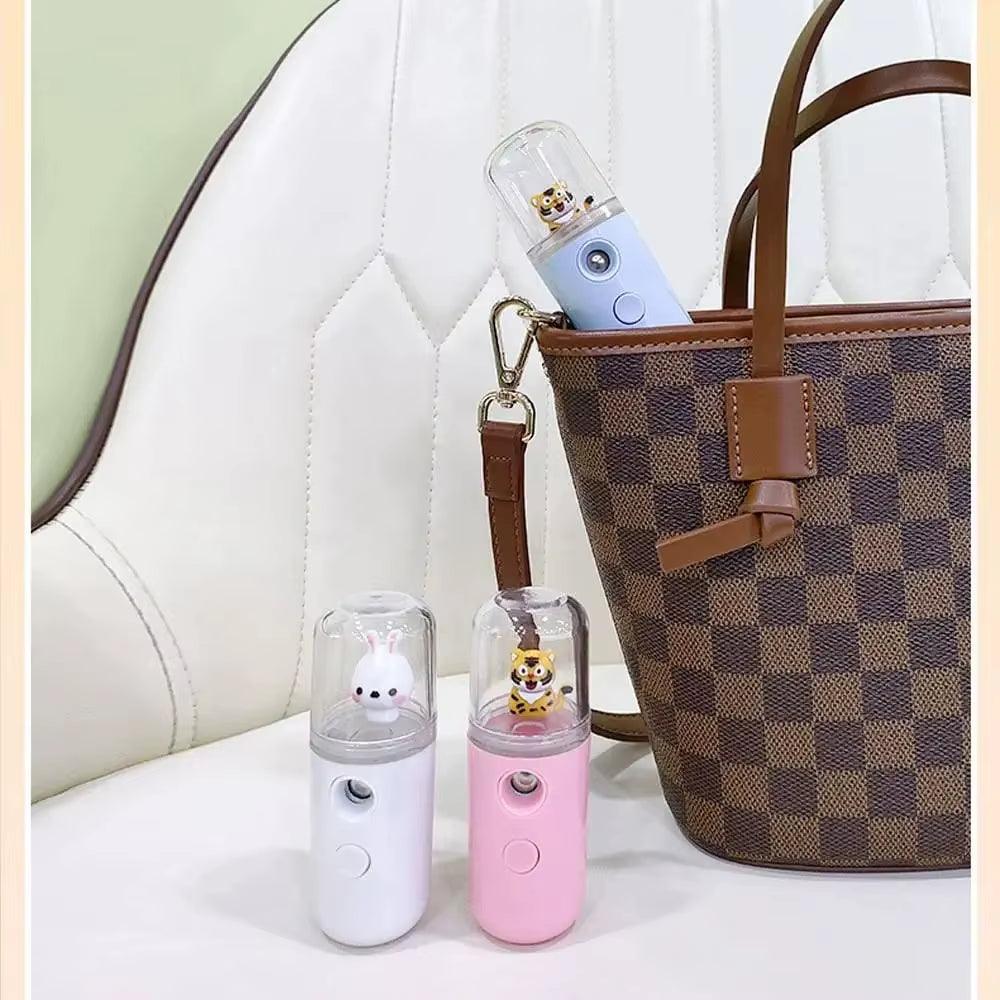 Face Mister Mini Handy Rechargeable Cute Rabbit Design Face Humidifier Facial Sprayer Moisturizing for Face, Daily Makeup, Skin - Bellarevive.Store