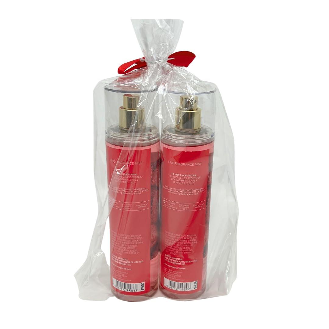 SUN-RIPENED RASPBERRY Fine Fragrance Mist Gift Set with a Red Bow for Holiday & Gifts - Pack of 2 - Bellarevive.Store