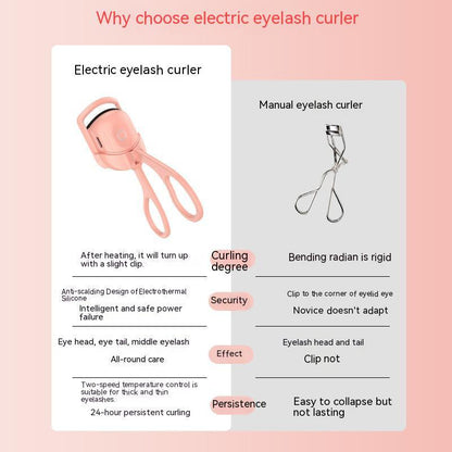 Eyelash Curler Portable Electric Heated Comb Eye Lash Long Lasting Eyelashes Curls Thermal Eyelash Curler Makeup Tools Heated Eyelash Curlers,Rechargeable Electric Eyelash Curler,Handheld Eyelash Heat - Bellarevive.Store