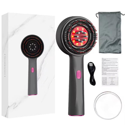 Electric Scalp Massager with Red Light Therapy - 3 Modes Hair Growth Comb with Vibration & Oil Applicator - Bellarevive.Store