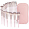 Makeup Brushes, 18 Pcs Professional Premium Synthetic Makeup Brush Set with Case, Foundation Kabuki Eye Travel Make up Brushes Sets (Pink Gold) - Bellarevive.Store