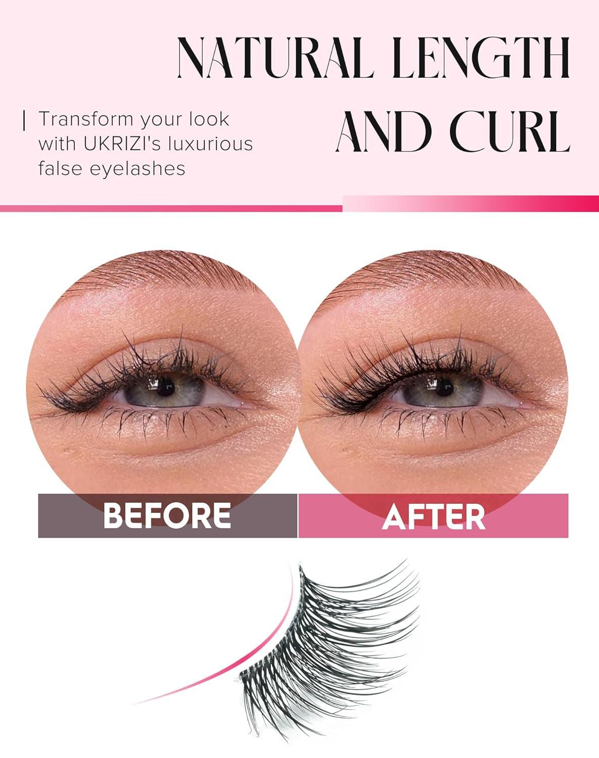 W02 Wispy Half Lashes - Natural Corner False Eyelashes with Clear Band - Bellarevive.Store