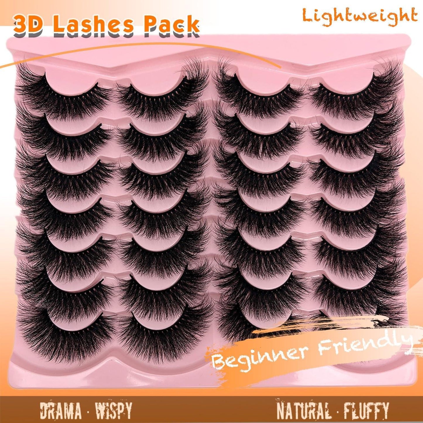 Fluffy Lashes Mink Wispy Cat Eye Faux Mink Eye Lashes Pack Soft Fake Strip Lashes 18Mm Long Volume False Eyelashes Natural Look - Bellarevive.Store