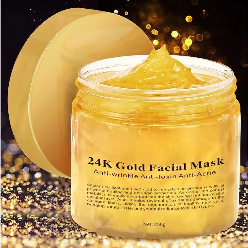 Golden Collagen Sleep Mask - 250g Repairing & Moisturizing Cream for Pore Minimization - Bellarevive.Store