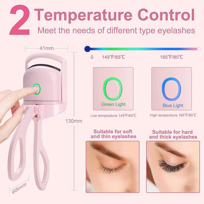 Eyelash Curler Portable Electric Heated Comb Eye Lash Long Lasting Eyelashes Curls Thermal Eyelash Curler Makeup Tools Heated Eyelash Curlers,Rechargeable Electric Eyelash Curler,Handheld Eyelash Heat - Bellarevive.Store